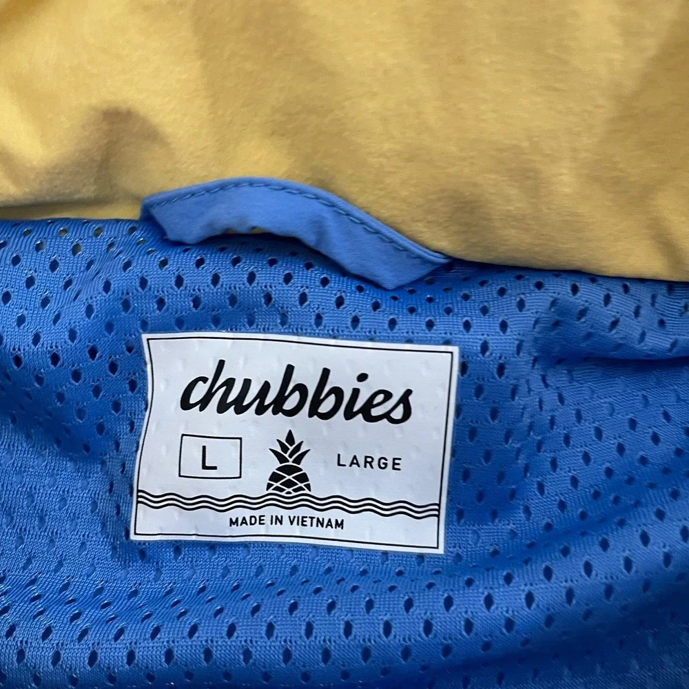 Chubbies All Star Track Jacket Men L Blue Red Colorblock Full Zip Windbreaker